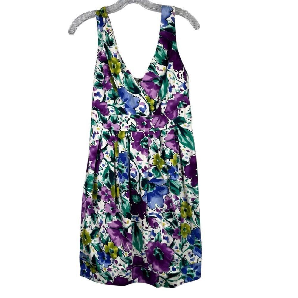 Maurices Dress Women’s 9/10 Purple Blue Floral Sleeveless V Neck Mini Summer